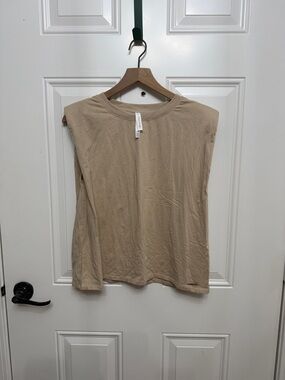 Tahari Sleeveless Crewneck Tank - Beige